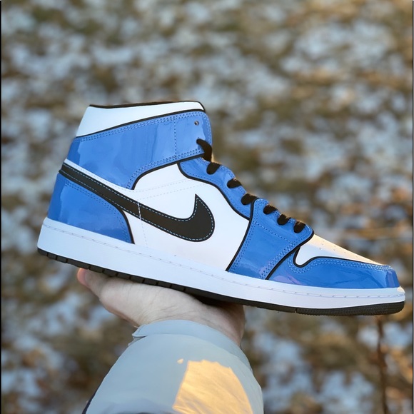 JORDAN 1 MID SIGNAL BLUE - Picture 6 of 7